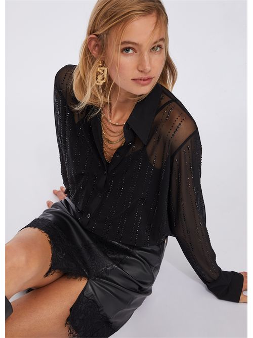 Camicia in tulle con strass LIU JO | CF5056J4966/22222